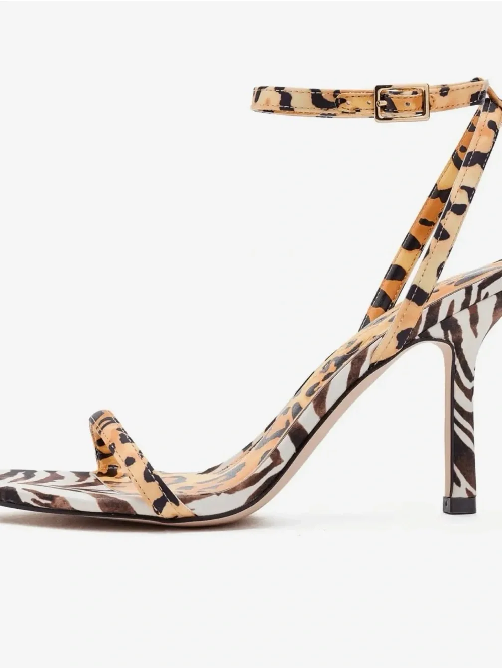 Jessica Simpson Baharia Mixed Animal Print Strappy Stiletto Heels - Size 11
